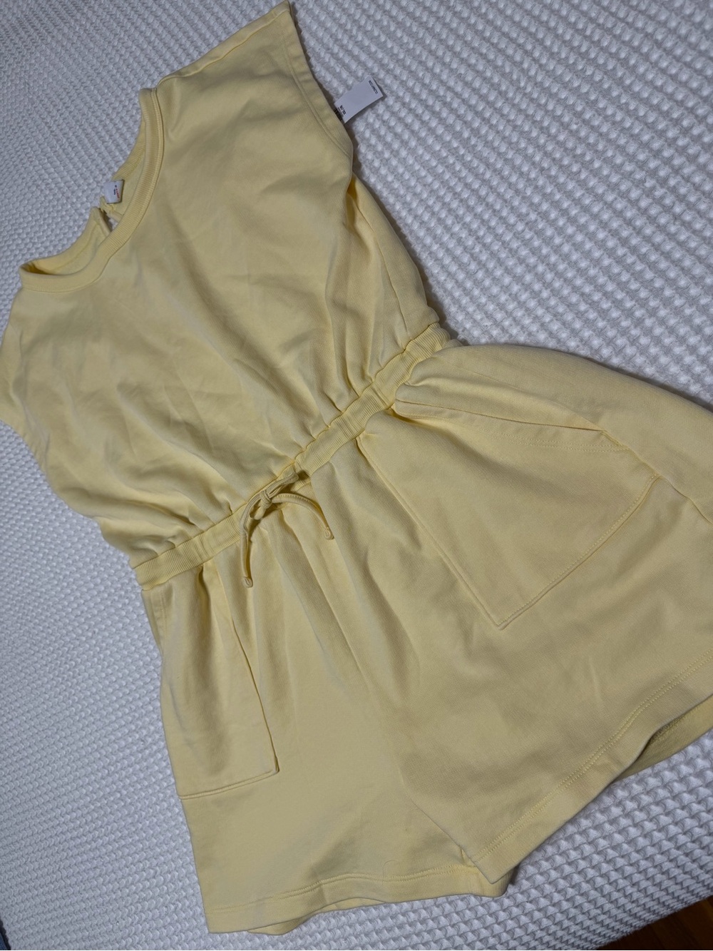 NWT Old Navy Light Yellow Drawstring One-Piece Romper